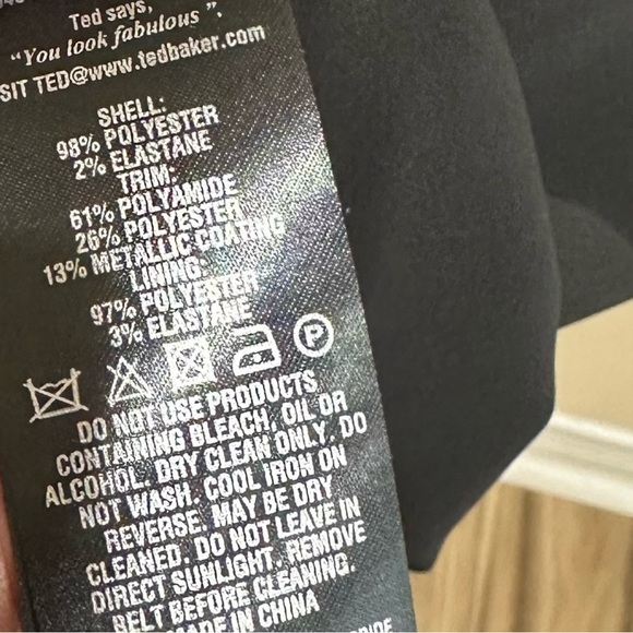 Ted Baker Size US 10 Lorenne Gold Lace Back Zip Dress Black and Gold - Picture 2 of 2